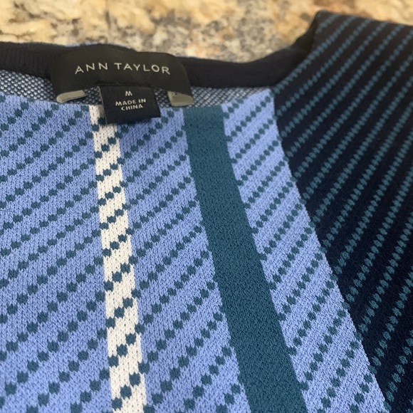 Ann Taylor Striped Sleeveless Sweater with fringe - Picture 4 of 8